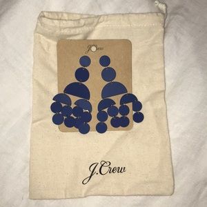 J CREW navy blue statement earrings